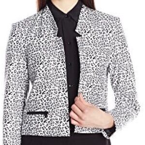 Calvin Klein cropped animal print blazer